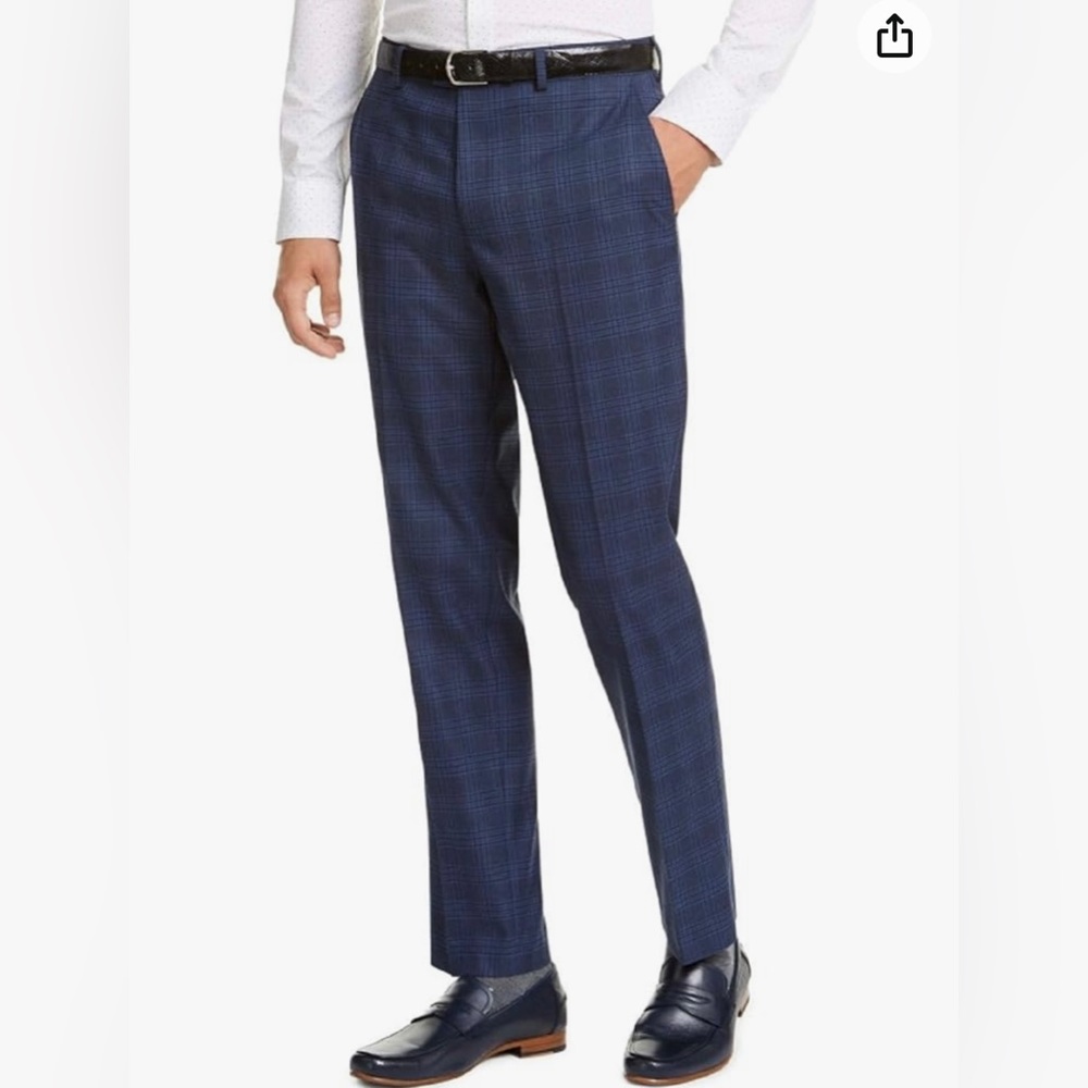 Bar III Mens Dress Pants Navy Plaid | Size: 30x32